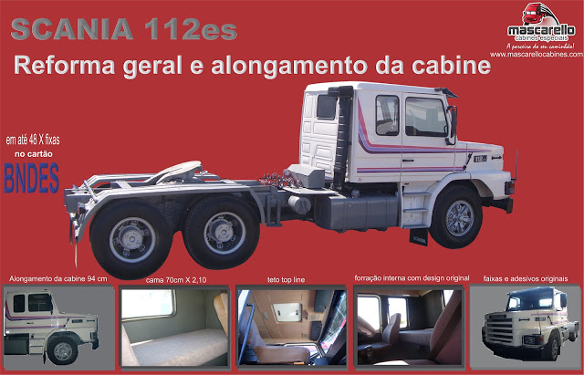 MASCARELLO CABINES CABINE DUPLA E CABINE LEITO - Scania