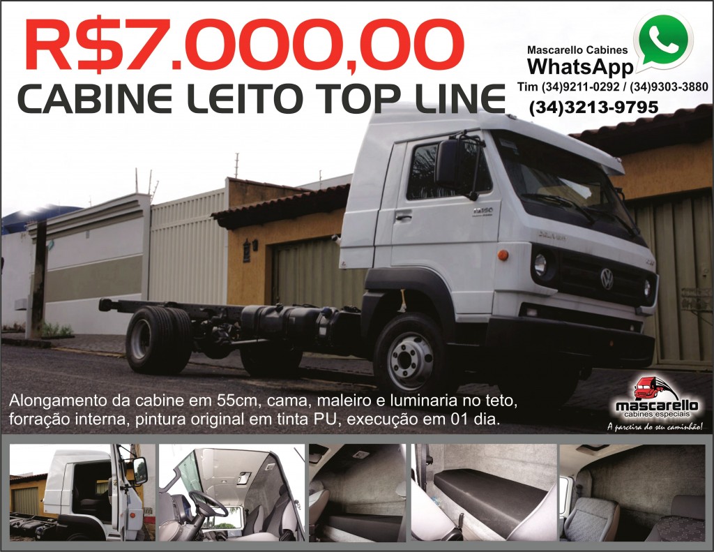 Cabine Leito Top Line 2015 Mascarello Cabines por apenas R$7.000,00